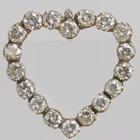 Hänge, hjärta med briljantslipade diamanter 18 x ca. 0,04ct, ca. W / P, 16x16mm, vitguld, 18K Vikt: 2 g