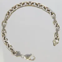 Silverarmband, ankarlänk, 21cm, bredd: 7,4mm, Italien, 925/1000 Vikt: 30,6 g