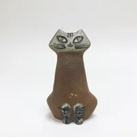 Figurin Katt, ur serien Lilla Zoo, Lisa Larson för Gustavsberg, ca 12cm, osignerad, framsida med fläck, stengods. Vikt: 0 g