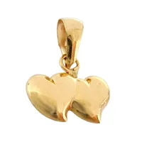 Hänge Hjärtan, 18K guld, Guldfynd (GHA), längd inkl. ögla 13 mm, bredd 10 mm, tjocklek 1,3 mm Vikt: 0,3 g