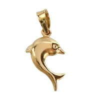 Hänge Delfin, 14K guld, MIDAS, längd inkl. ögla 18 mm, bredd 9 mm, tjocklek 3 mm, fint skick Vikt: 0,4 g