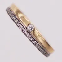 Ring, diamanter ca 0,18ctv, Guldfynd, stl 16¼, tvåfärgad, 18K Vikt: 3 g