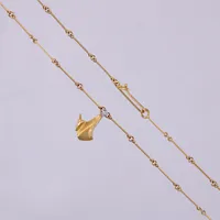 Collier med diamant ca 1x0,02ct åttkantslipad, Lapponia, år 1989, längd: ca 42cm, bredd: ca 1-2mm, längdhänge: ca 1,8cm, bredd: ca 2-12mm, 18K  Vikt: 5 g