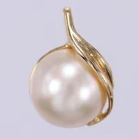 Hänge med plast pärla, längd: ca 1,5cm, bredd: ca 10mm, 925/1000, förgyllt silver Vikt: 1,5 g