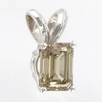 Hänge, diamant 0,82 ct, Natural Fancy Yellowish Brown/VVS2, ca 6,0 x 4,3 x 3,0mm, hängets höjd 10mm, certifikat från AIG Milan, etui  Vikt: 0,6 g