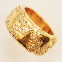 Ring, diamanter 75x ca 0,01ct, Ø17¼, bredd:11mm, 18K 18,1g.