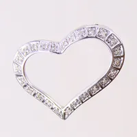 Hänge hjärta med 8/8-slipade diamanter 24 x 0,0075ct, 20x27mm, GHA, vitguld 18K.  Vikt: 4 g