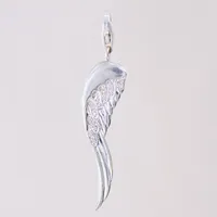 Hänge vinge med vita stenar Thomas Sabo, längd: 40mm, bredd: 3-10mm, silver 925/1000 Vikt: 3,3 g