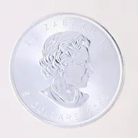 Mynt, 5 Dollars, Canada, Elizabeth II, 1 OZ, 2016, Ø38mm,  plastetui, silver 999/1000 Vikt: 31,1 g