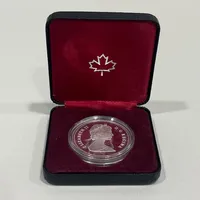 Mynt, Dollar, Canada, Elisabeth II, D G Regina, 1981, Ø36mm, box samt plastetui, silver 999/1000 Vikt: 23,7 g