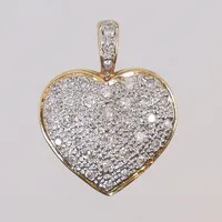 Hänge hjärta med diamanter 37xca0,01ct, 18x24mm, tvåfärgad, 18K Vikt: 5,1 g