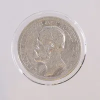 Mynt, 2 kronor, Konung Oscar II, 1898, Ø31mm, slitage, silver 800/1000, etui och ask medföljer Vikt: 14,6 g