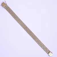 Armband X-länk med stav, längd 19cm, bredd 12mm, 18K  Vikt: 17,5 g