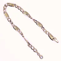 Armband figaro, längd 20,5cm, bredd 6 mm, ojämn & bucklig, 14K 4g Vikt: 4 g