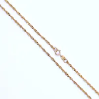 Halsband singapore, längd 51 cm, bredd 2 mm, 21K 3,9g Vikt: 3,9 g