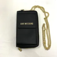 Love Moschino handväska/plånbok med axelrem, mått 19x11x4 cm, smärre bruksslitage, dustbag medföljer