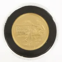 Mynt, Nobelpriset 100år, 2000kr, Ø26mm, år 2001, konstnär Philip Nathan, etui, folder, 21,6K Vikt: 12 g