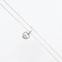 Collier venezia med hänge hjärta med stenar, 43cm, bredd 1mm, S925/1000 Vikt: 2,9 g