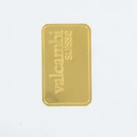 Guldtacka, Valcambi, serienummer: AA 395940, 23x14mm, dens 19,4, förpackning öppnad, 24K Vikt: 5 g