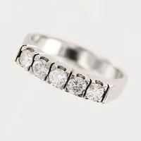 Ring, diamanter 5st totalt 0,50ctv enligt gravyr, Piké, stl 16¾, bredd 3-3,5mm, vitguld, 18K.  Vikt: 4,5 g