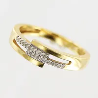 Ring, diamanter 20 x 0,005ct, 8/8-slipade, stl 16½, bredd 2-5mm, GHA, 18K.  Vikt: 2,9 g