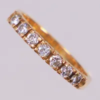 Ring halvallians med diamanter 7x ca 0,05ct totalt 0,35ct enligt gravyr, stl 16½, bredd 2,2-2,5mm, Schalin, gravyr, 18K  Vikt: 2,8 g