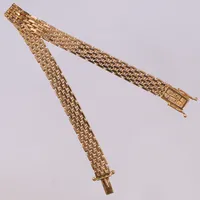 Armband, korridorlänk, längd 18,5cm, bredd 7,2mm, G. Dahlgren & co, Malmö, år 1961, 18K Vikt: 21,4 g