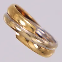 Ring, stl 18¾, bredd 6mm, tvåfärgad, GHA, 18K  Vikt: 2,8 g