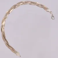 Armband flätat, längd: 18,5cm, bredd: ca 6mm, Guldfynd, silver 925/1000 Vikt: 5,7 g
