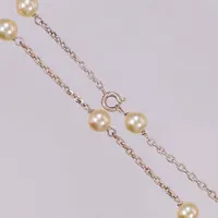 Collier med konstgjorda pärlor, längd 46cm, Mallorca, 925/1000 silver Vikt: 9 g