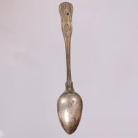Tesked, längd 15cm, modell Engelsk Snäck, AH, år 1863, 830/1000 silver Vikt: 19,4 g