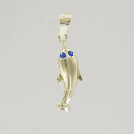 Hänge Delfin med stenar, längd 3 cm, bredd 0,7 cm, 14K Vikt: 1,1 g