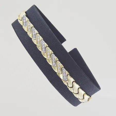 Armband med stenar, längd 19 cm bredd 0,8 cm, 14K Vikt: 12,4 g