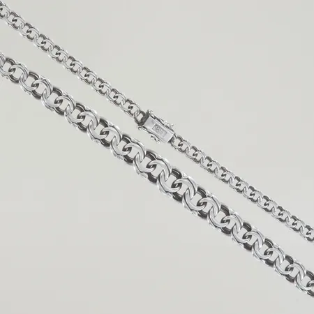 Halskedja bismark, längd 43 cm, bredd 5-9 mm, Silver 925/1000 Vikt: 20,2 g