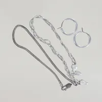 Armband/örhängen, längd 18 cm, defekter Silver 925/1000 Vikt: 7,7 g