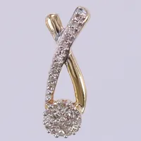 Hänge med diamanter ca 30x0,005ct, längd: ca 1,5cm, bredd: ca 5mm, GHA, 18K Vikt: 0,9 g