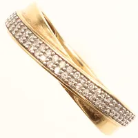 Ring, diamanter ca 54 x ca 0,005ct, stl 16½, bredd 4,3mm, GHA, 18K Vikt: 2,8 g