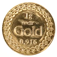 Mynt Nadir Gold, Turkiet, Ø 17,9mm, repig, 22K, Vikt:1g.