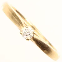 Ring diamant, 0,10ct enligt gravyr, stl 17¼, bredd ca 2-3mm,  gravyr, GHA, 18K  Vikt: 3,5 g