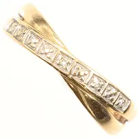Ring, diamanter 9 x0,001ct, stl 17½, bredd 5mm, GFAB, 18K  Vikt: 1,8 g