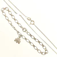 Kedja Pansar, armband ankar, hänge, defekt/av, knutar, 925/1000 silver Vikt: 5,8 g