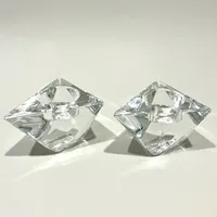 Två ljuslyktor Diamond Votive, design Helen Krantz, etikettmärkta, längd 11cm, bredd 9cm, höjd 6cm, original kartong, 