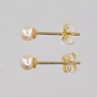 Ett par örhängen, pärla Ø 3,5mm, 14K Vikt: 0,3 g