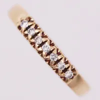 Ring, Guldfynd, diamanter, 0,10ctv enligt gravyr, stl 17, 18K Vikt: 2 g