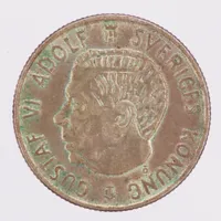 Mynt 2 krona, Gustaf VI Adolf Sveriges konung 1955, Ø31mm, Silver 400/1000 Vikt: 14 g
