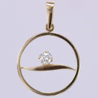 Hänge med diamant ca 1x0,20ct, TCa/Si, längd: ca 2,5cm, bredd: ca 18mm, Sabena, 18K Vikt: 1,4 g