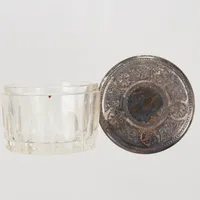 Glasburk med silverlock, Ø 45mm, glas: höjd 28mm, Ø 42mm, GAB år 1883, Silver   Vikt: 10,9 g