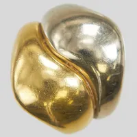 Ring, Ø16¾, bredd: 5-20mm, vitguld/gulguld, 18K Vikt: 9,2 g