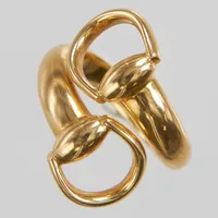 Ring, Gucci, Horsebit Bypass Ring, Ø18 (57), bredd:3,7-18,5mm, 18K, kvitto 2015-08-06, etui, box. Vikt: 12,4 g