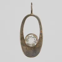 Silverhänge, vit sten, 36x15mm, Finland, 925/1000. Vikt: 3,7 g
